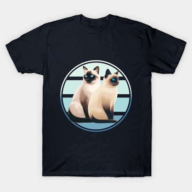 Siamese Cats T-Shirt by D Wright 